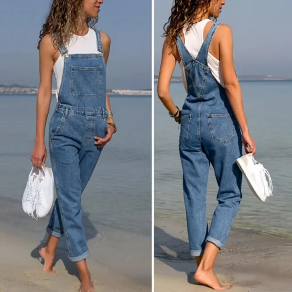 Combinaison Jean Poches Latérales sans Manches