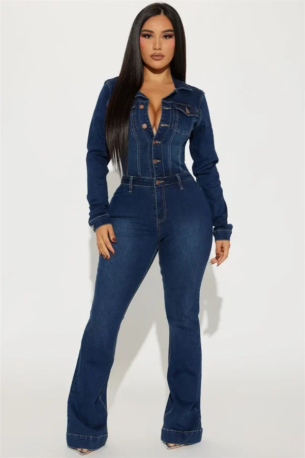 Combinaison Jeans Denim manches longues