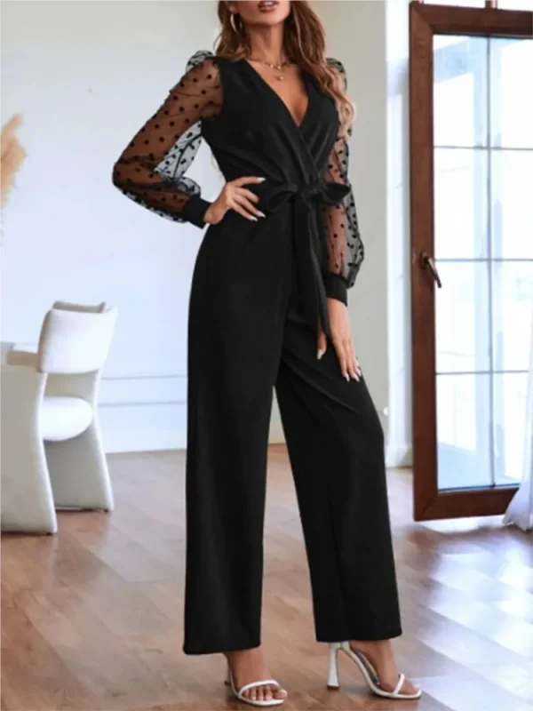 combinaison noire manches dentelle