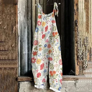Combinaison Femme Fleurs Rétro