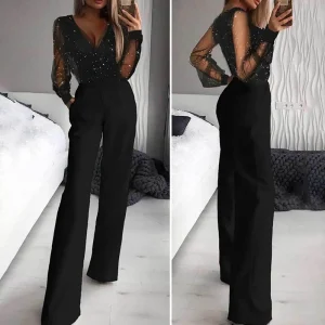 combinaison noire bustier paillettes
