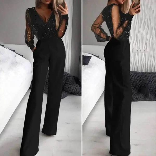 combinaison noire bustier paillettes