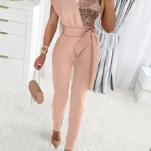 combinaison chic bustier paillette élégante