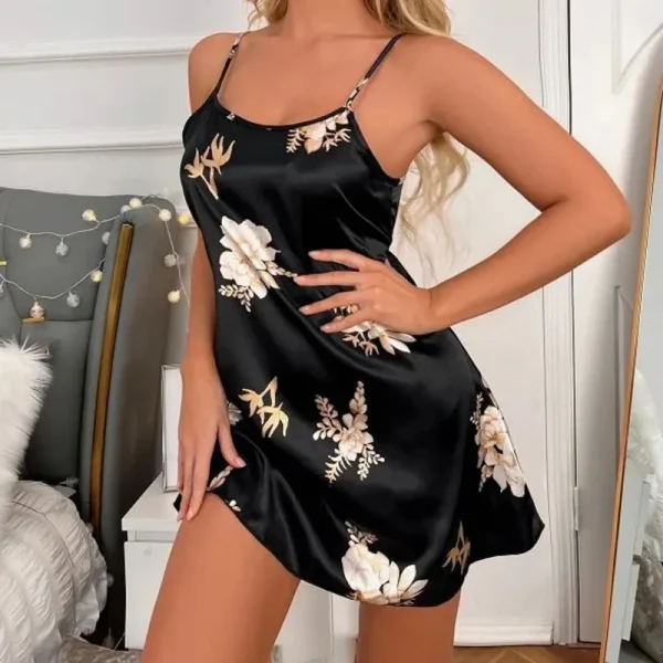 nuisette sexy imprimé en soie