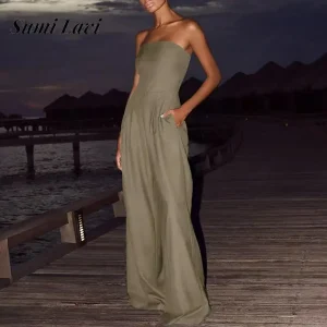 Combinaison Chic sans Manches Bustier Elégant